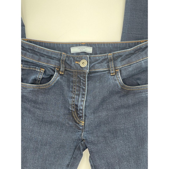 Prada Jeans Womens 24 Blue Skinny Stretch Denim Made in Romania Designer Pants - Picture 1 of 9